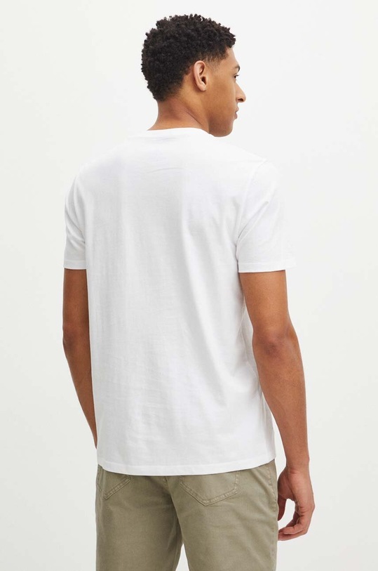 Odzież T-shirt bawełniany męski z nadrukiem kolor biały RS24.TSM916 biały