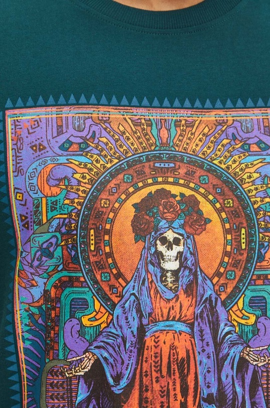 T-shirt bawełniany męski z nadrukiem kolor zielony RS24.TSM917 zielony