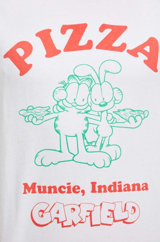 T-shirt bawełniany męski Garfield kolor biały RS24.TSM950 biały