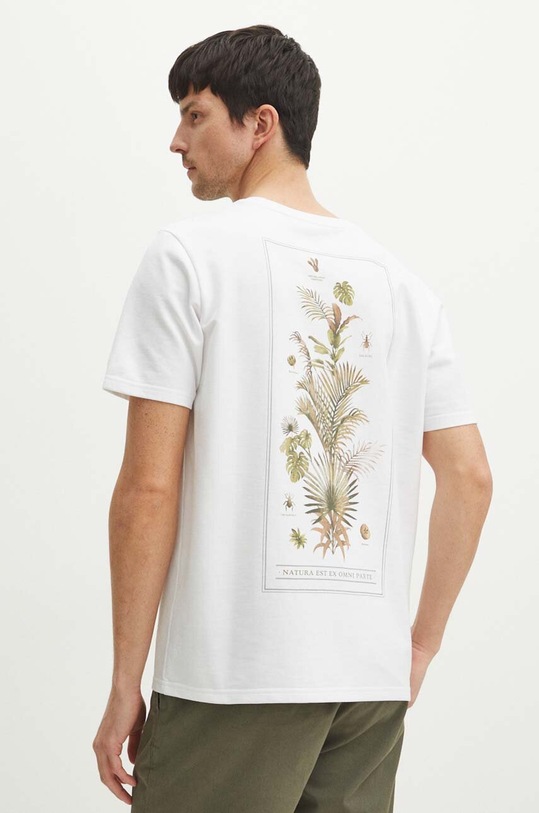 T-shirt męski z nadrukiem kolor biały okrągły biały RS24.TSMA15