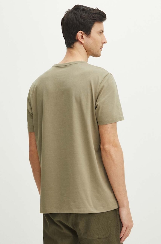 Oblečenie Bavlnené tričko pánske zelená farba RS24.TSMA16 zelená