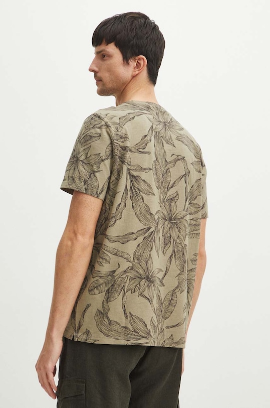 Odzież T-shirt bawełniany męski wzorzysty kolor zielony RS24.TSMA25 zielony