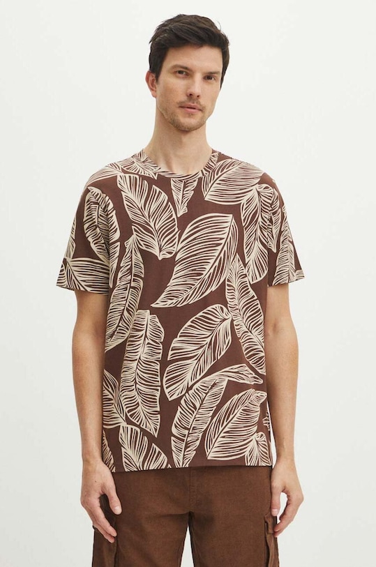 Bavlněné tričko Medicine regular hnědá RS24.TSMA27