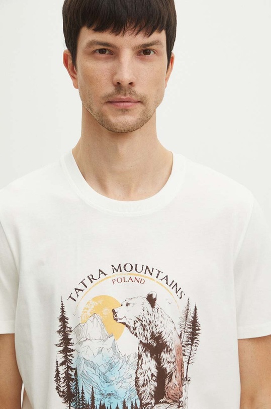 Bavlnené tričko pánske z kolekcie Tatra National Park x Medicine béžová farba RS24.TSMA53 béžová
