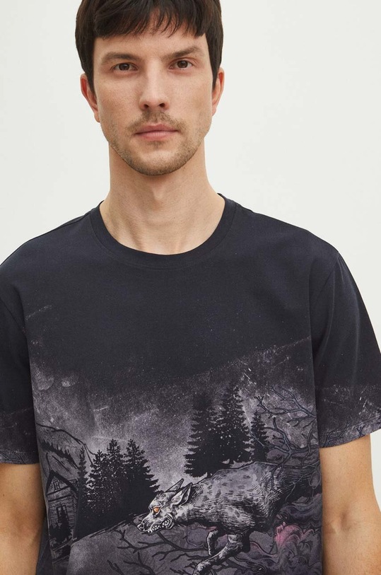 T-shirt bawełniany męski z domieszką elastanu z kolekcji Tatra Legends kolor czarny RS24.TSMA55 czarny RS24