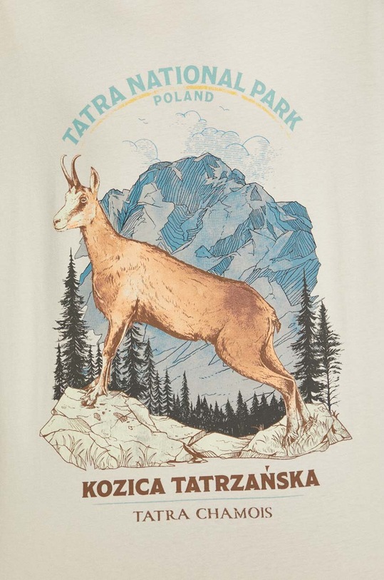 T-shirt bawełniany męski z kolekcji Tatrzański Park Narodowy x Medicine kolor beżowy RS24.TSMA56