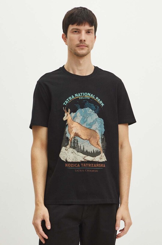 Odzież T-shirt bawełniany męski z kolekcji Tatrzański Park Narodowy x Medicine kolor czarny RS24.TSMA56 czarny