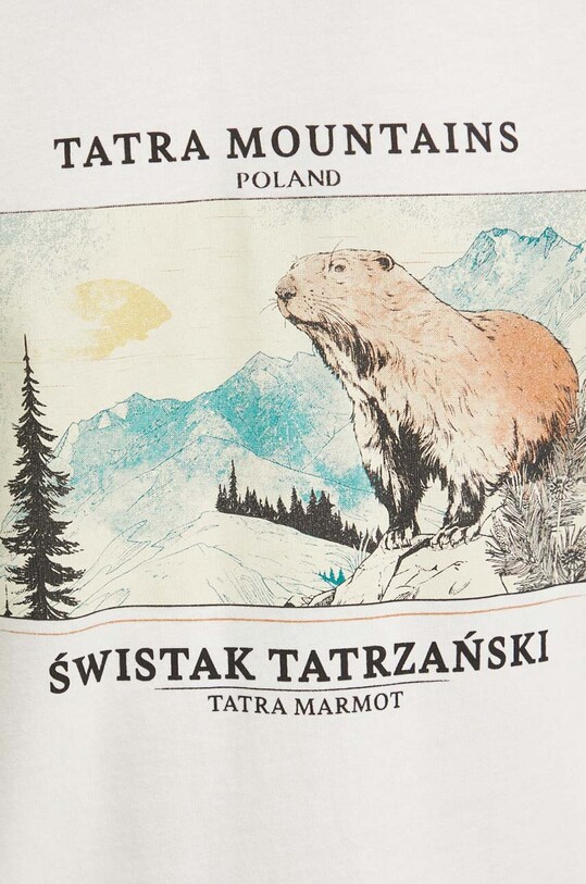 T-shirt bawełniany męski z kolekcji Tatrzański Park Narodowy x Medicine kolor beżowy RS24.TSMA57