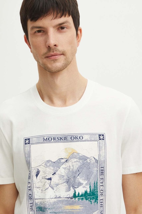 T-shirt bawełniany męski z kolekcji Tatrzański Park Narodowy x Medicine kolor beżowy RS24.TSMA58 beżowy