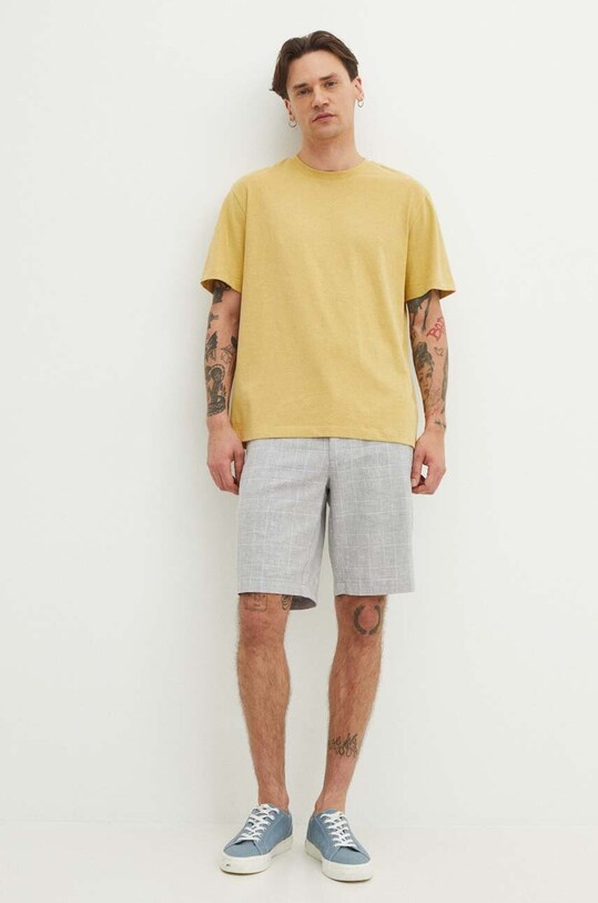 T-shirt bawełniany męski gładki kolor żółty RS24.TSMB05 żółty RS24