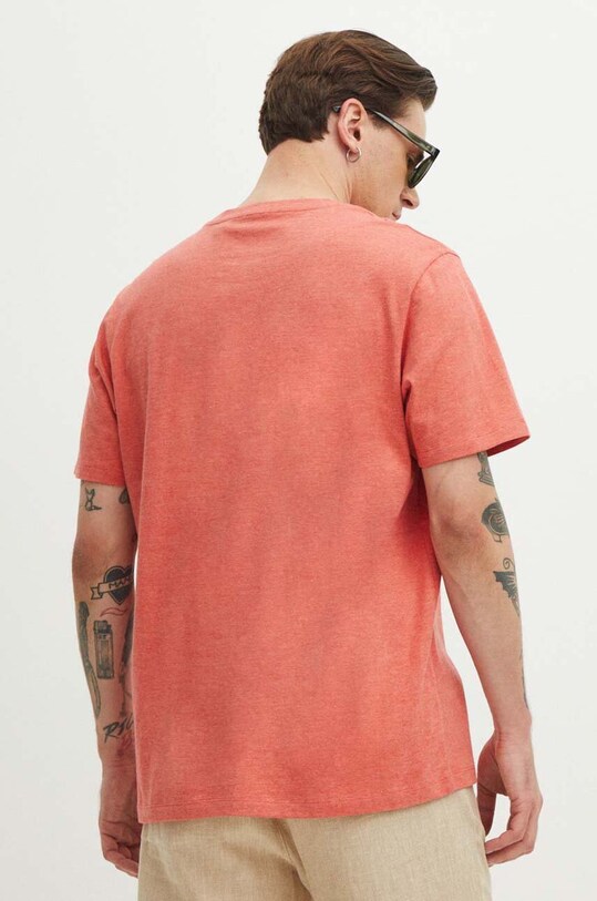 Odzież T-shirt męski melanżowy kolor różowy RS24.TSMB06 różowy