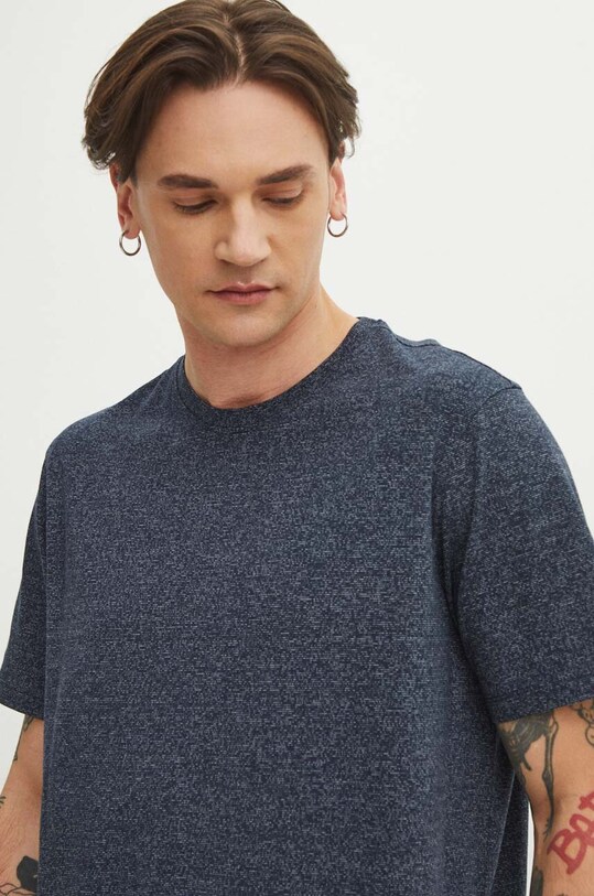 T-shirt męski melanżowy kolor granatowy granatowy RS24.TSMB06
