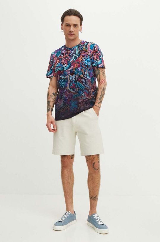 T-shirt bawełniany męski wzorzyste multicolor RS24.TSMB11