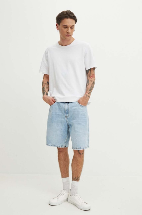 Bavlněné tričko pánské bílá barva RS24.TSMB18 bílá RS24