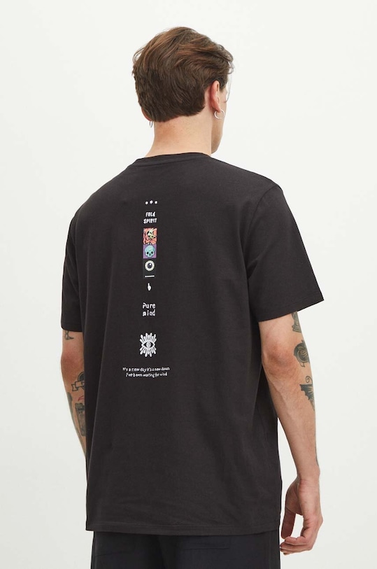 Oblečení Bavlněné tričko pánské černá barva RS24.TSMB18 černá