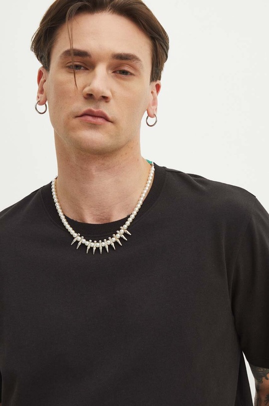 Bavlněné tričko pánské černá barva černá RS24.TSMB18