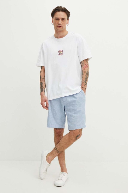 T-shirt bawełniany męski z nadrukiem kolor biały RS24.TSMB25 biały RS24