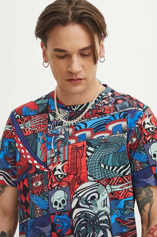 Bavlnené tričko pánske okrúhly viacfarebná RS24.TSMB28