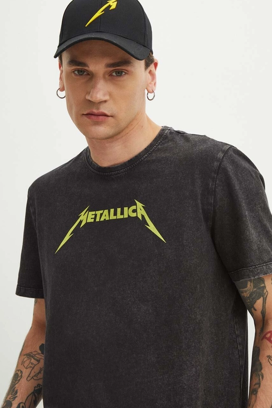 T-shirt bawełniany męski z nadrukiem Metallica kolor czarny RS24.TSMB53 czarny