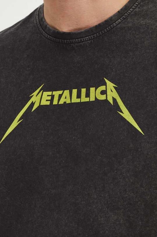 T-shirt bawełniany męski z nadrukiem Metallica kolor czarny RS24.TSMB53