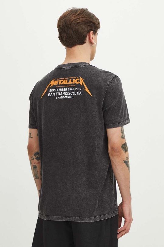 Bavlnené tričko pánske s potlačou Metallica čierna farba čierna RS24.TSMB55