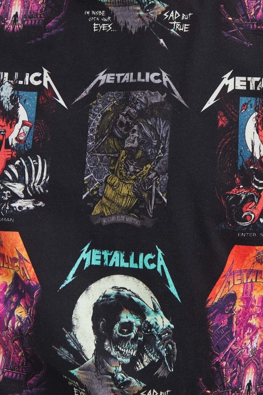 T-shirt bawełniany męski wzorzysty Metallica kolor czarny RS24.TSMB56