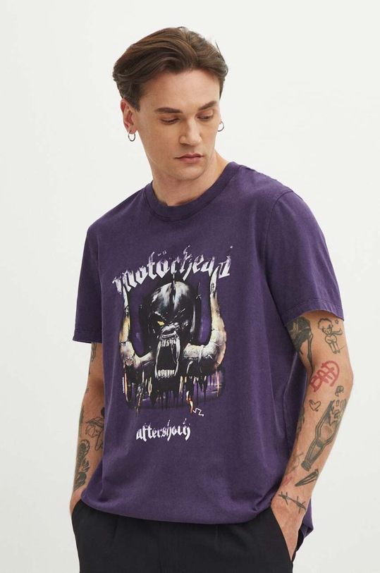 T-shirt bawełniany męski Motörhead kolor fioletowy okrągły fioletowy RS24.TSMB58