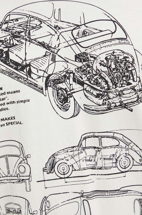 T-shirt bawełniany męski Volkswagen kolor beżowy RS24.TSMC21 beżowy