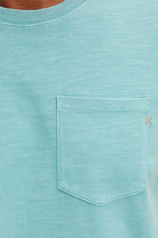 Bavlnené tričko pánske tyrkysová farba RS24-TSMC37