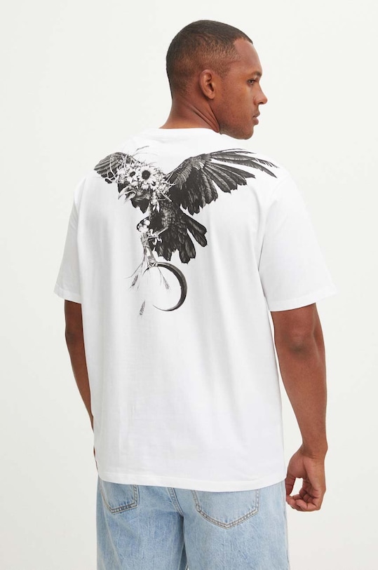 Bavlnené tričko pánske s prímesou elastanu Tattoo Art biela farba RS24.TSMC55 biela RS24