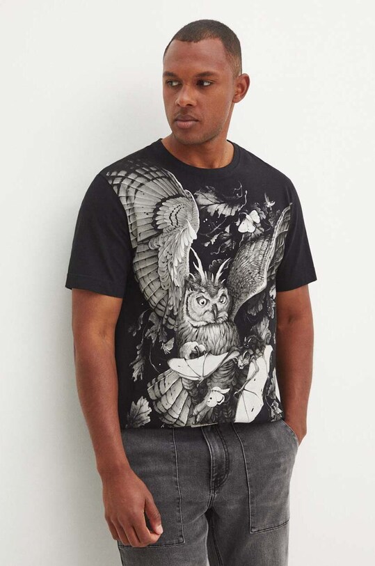 T-shirt bawełniany męski z nadrukiem Tattoo Art by Piotr Bemben kolor czarny RS24.TSMC59 czarny RS24