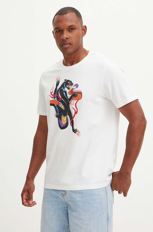 Bavlnené tričko pánske s potlačou Tattoo Art biela farba RS24.TSMC60 biela RS24