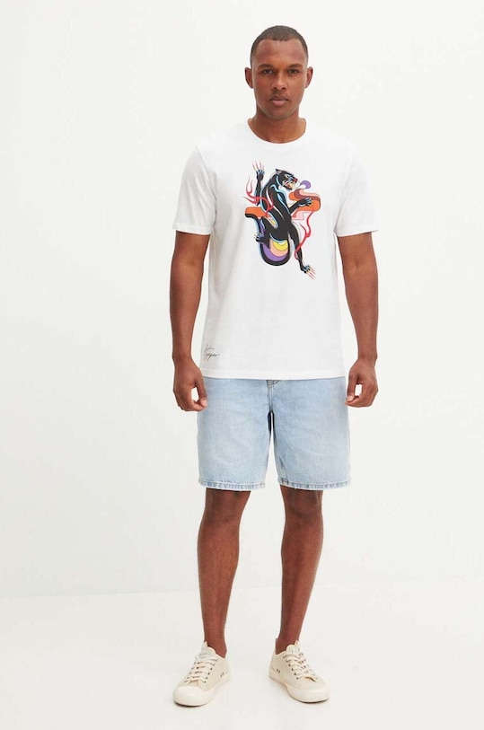 Oblečenie Bavlnené tričko pánske s potlačou Tattoo Art biela farba RS24.TSMC60 biela