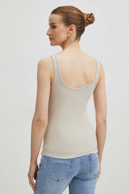 Oblečenie Top dámsky hladký s prímesou elastanu a modalu béžová farba RS24.TTD051 béžová