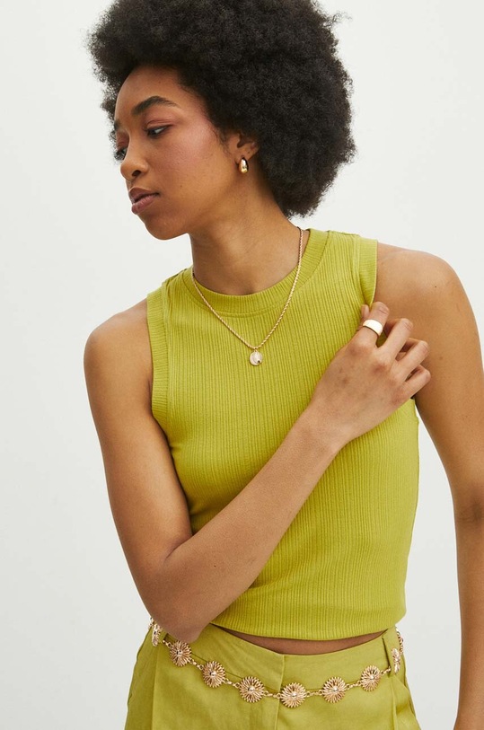 Top dámske zelená farba s elastanom zelená RS24.TTD070