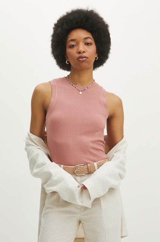 Medicine t-shirt z elastanem różowy RS24.TTD070