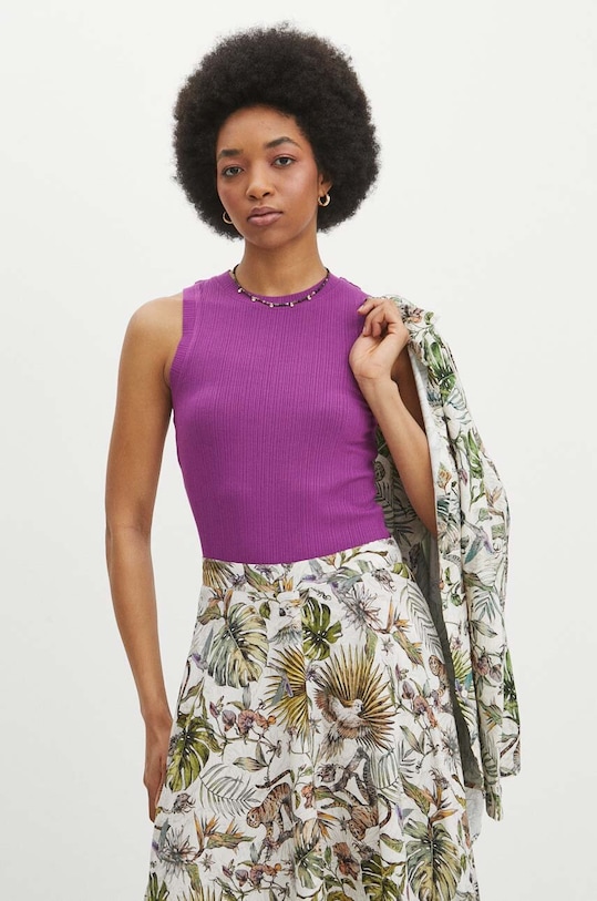Top dámske fialová farba s elastanom fialová RS24.TTD070