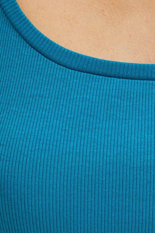 T-shirt damski prążkowany z domieszką elastanu i modalu kolor turkusowy RS24.TTD0B1 turkusowy
