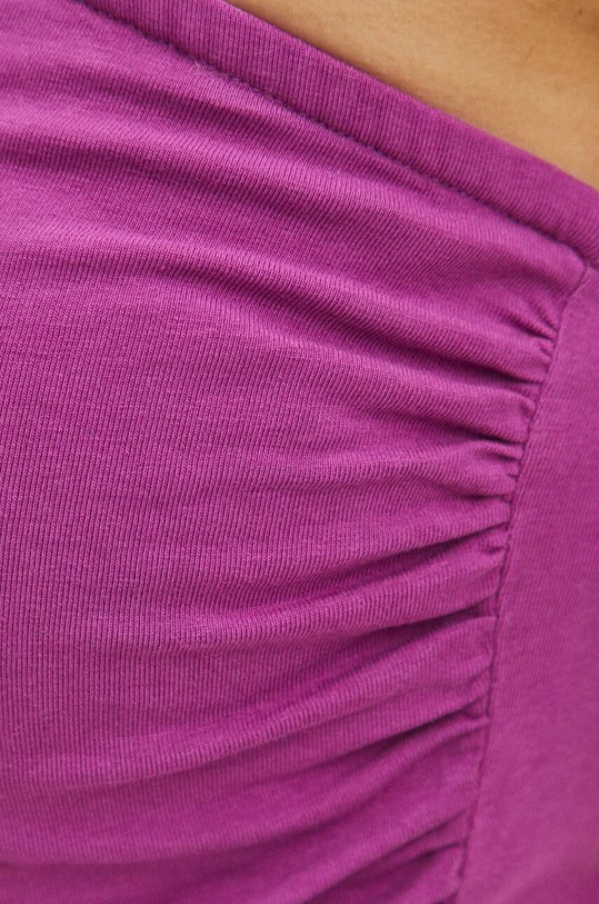 Bavlnený top s prímesou elastanu hladký fialová farba RS24.TTD0B2 fialová
