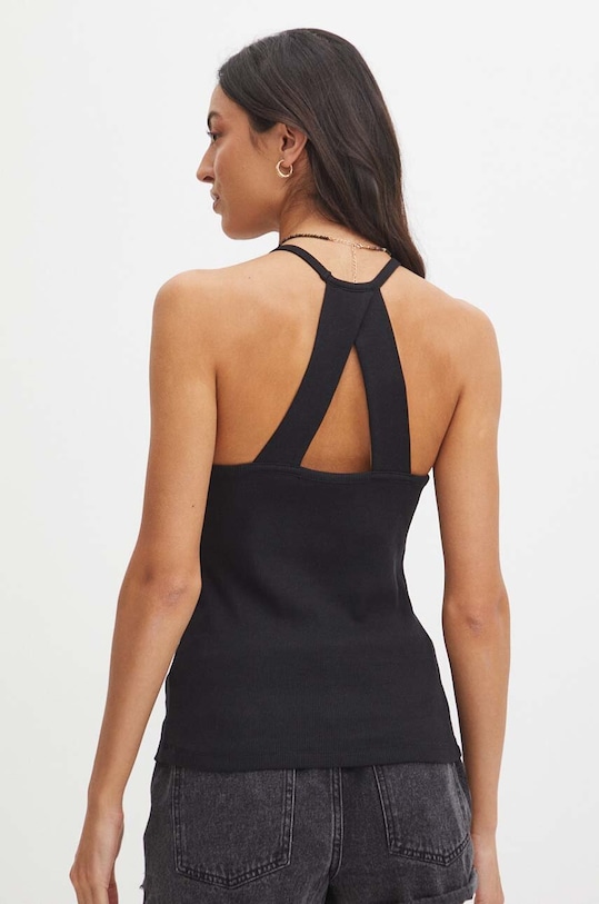 Odzież Top bawełniany damski kolor czarny RS24.TTD0B3 czarny