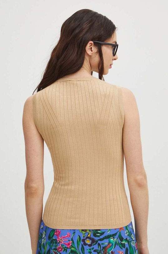 Oblečení Top dámský svetrový béžová barva RS24.TTD500 béžová