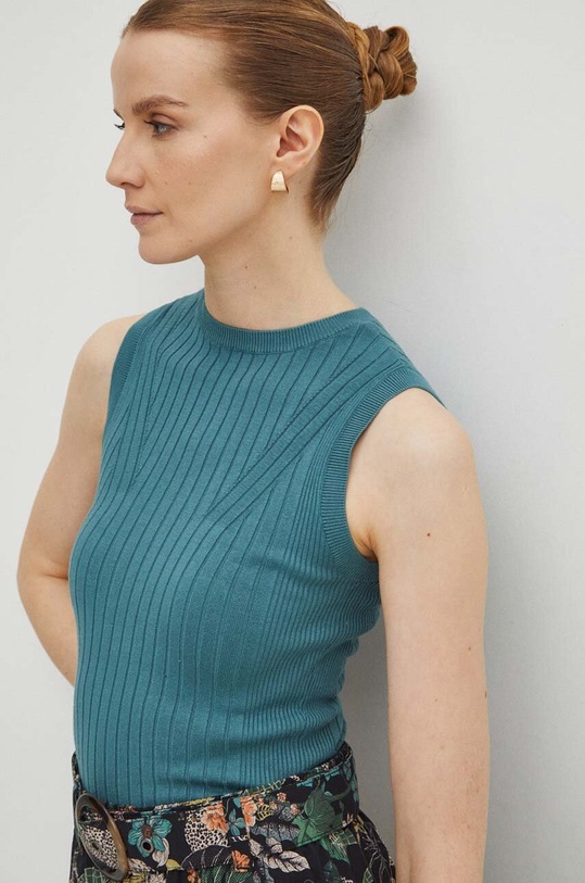 Top dámsky sveterový zelená farba okrúhly zelená RS24.TTD500