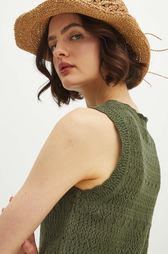 Top damski ażurowy kolor zielony zielony RS24.TTDA07