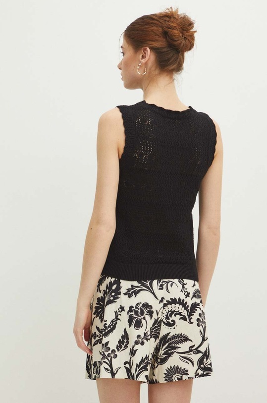 Oblečení Top dámský ažurový černá barva RS24.TTDA07 černá