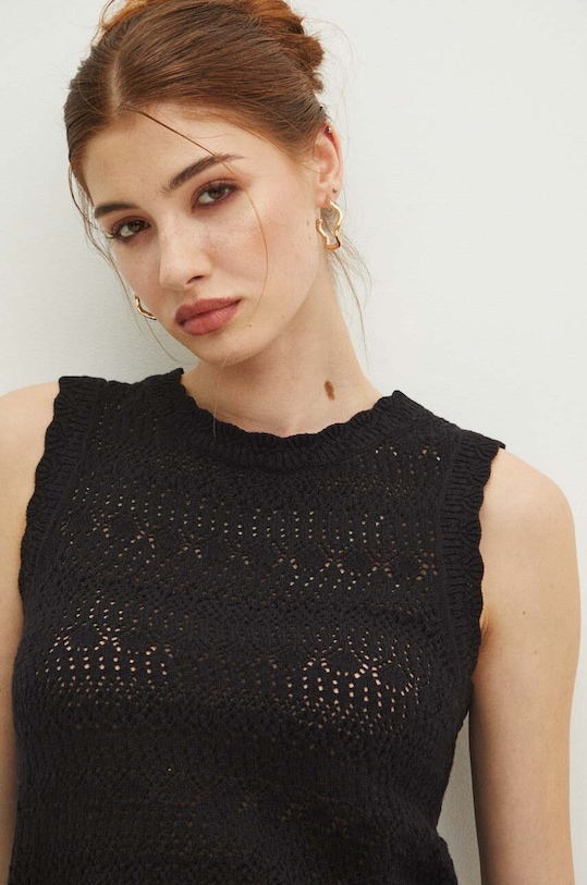 Top dámský ažurový černá barva černá RS24.TTDA07