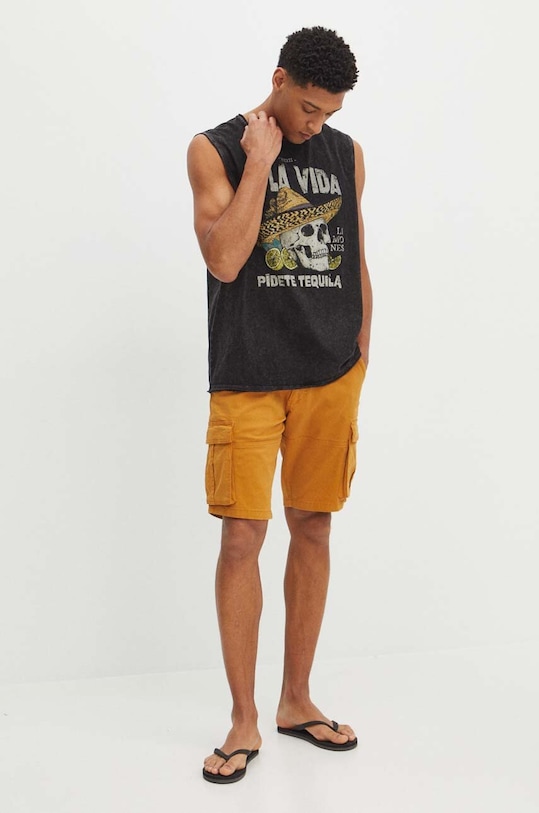 Bavlněné tričko černá barva RS24.TTM917 černá RS24