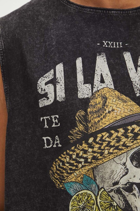 Bavlněné tričko černá barva RS24.TTM917 černá