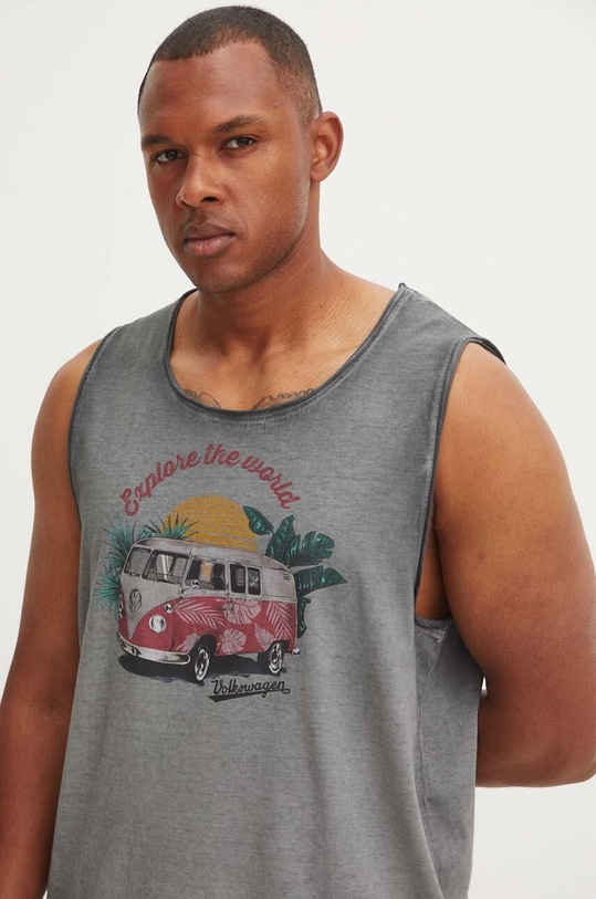 T-shirt bawełniany męski Volkswagen kolor szary szary RS24.TTMC20