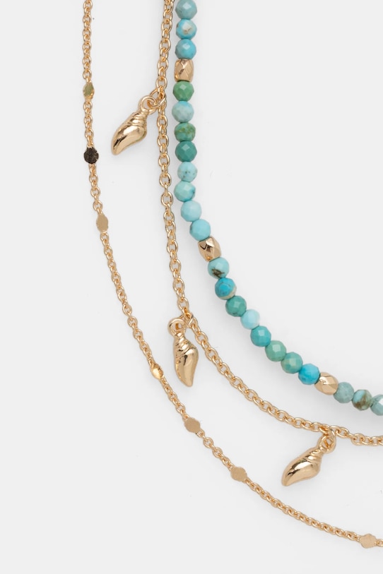 Akcesoria Bransoletka na kostkę damska z kamieniami naturalnymi kolor złoty RS25.ABD700 złoty