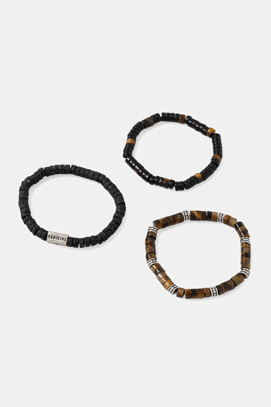 Bransoletki męskie z kamieniami naturalnymi (3-pack) kolor multicolor 3-pack multicolor RS25.ABM900